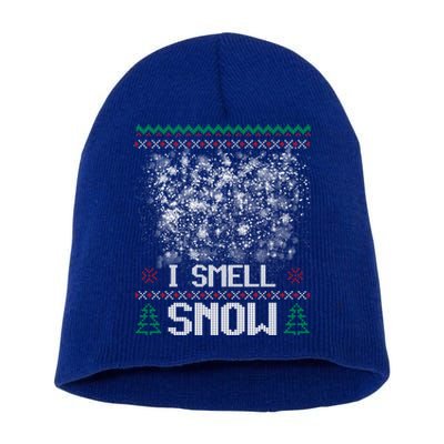 I Smell Snow Blizzard Fun Funny Xmas Gift Short Acrylic Beanie