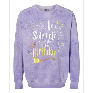 I Solemnly Swear That It's My Birthday Funny Colorblast Crewneck Sweatshirt