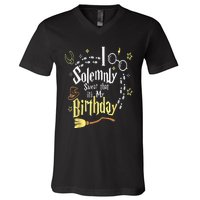 I Solemnly Swear That It's My Birthday Funny V-Neck T-Shirt