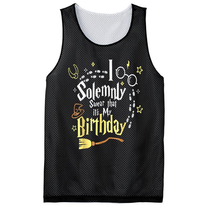 I Solemnly Swear That It's My Birthday Funny Mesh Reversible Basketball Jersey Tank