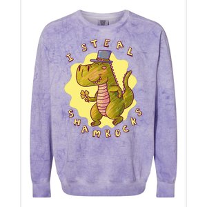 I Steal Shamrocks Dinosaur Colorblast Crewneck Sweatshirt