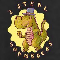 I Steal Shamrocks Dinosaur 7 Panel Mesh Trucker Snapback Hat