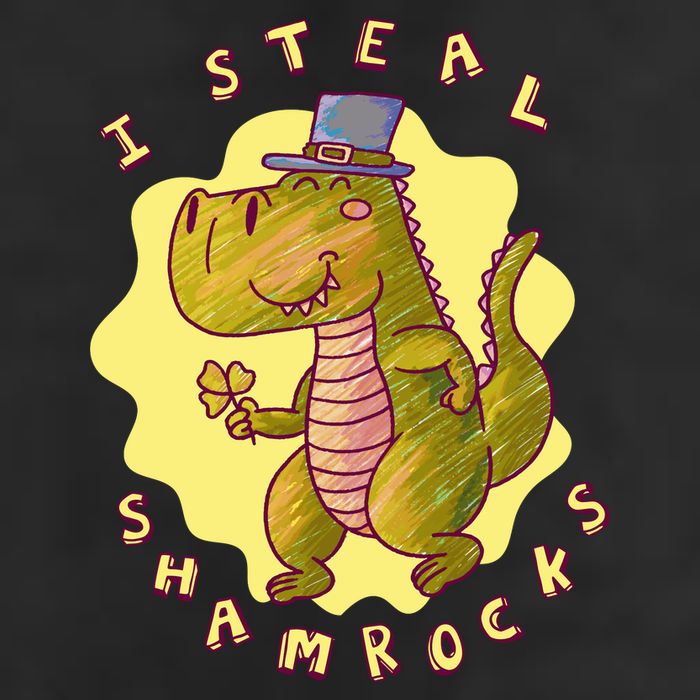 I Steal Shamrocks Dinosaur 7 Panel Mesh Trucker Snapback Hat