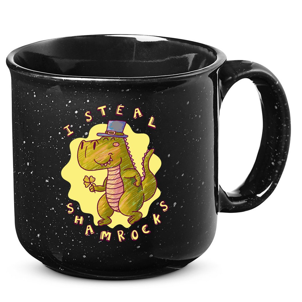 I Steal Shamrocks Dinosaur 15oz Campfire Ceramic Mug