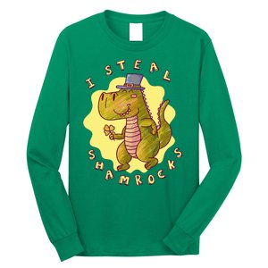 I Steal Shamrocks Dinosaur Long Sleeve Shirt