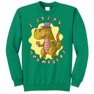 I Steal Shamrocks Dinosaur Sweatshirt