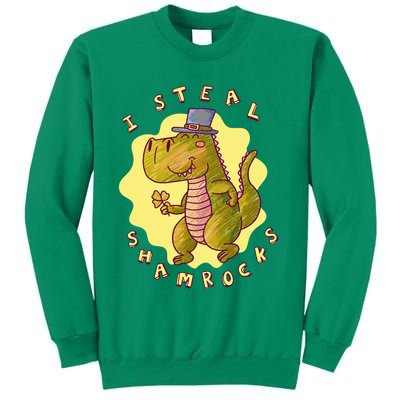 I Steal Shamrocks Dinosaur Sweatshirt