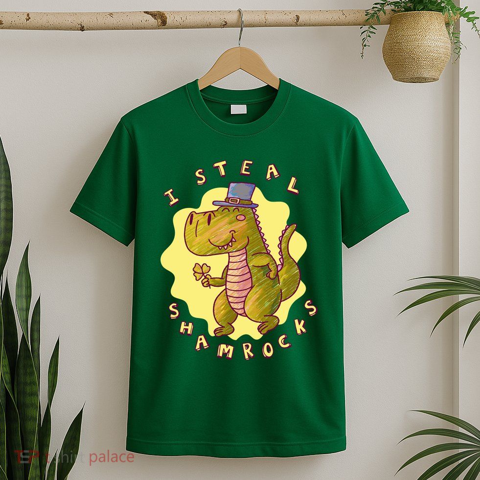 I Steal Shamrocks Dinosaur T-Shirt