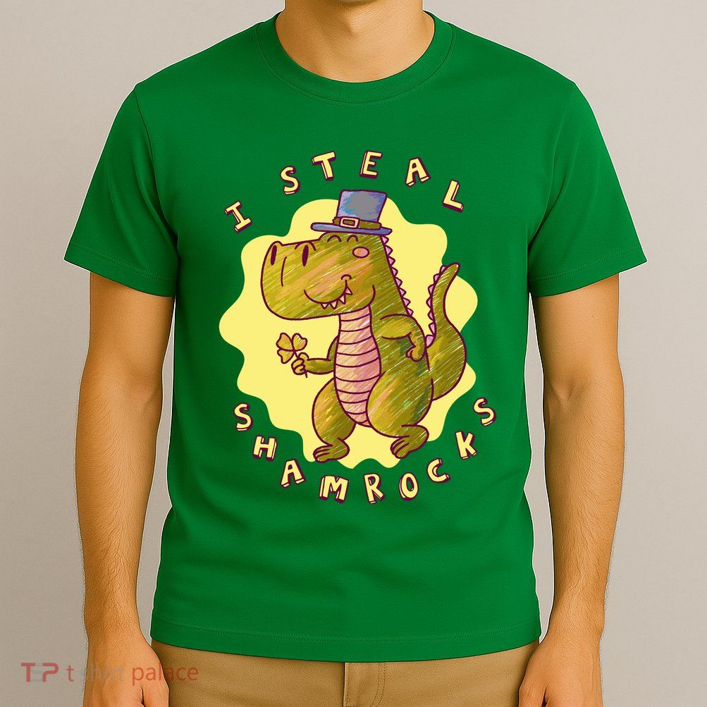 I Steal Shamrocks Dinosaur T-Shirt