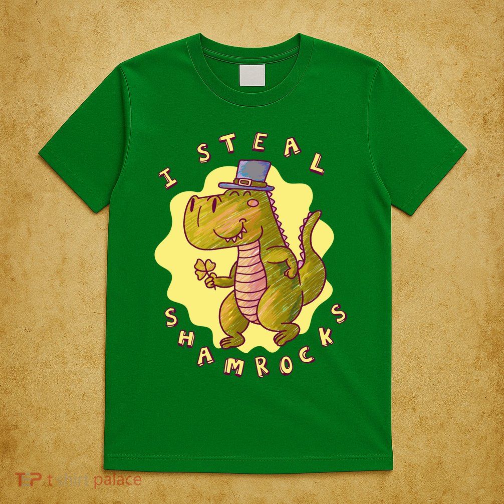 I Steal Shamrocks Dinosaur T-Shirt