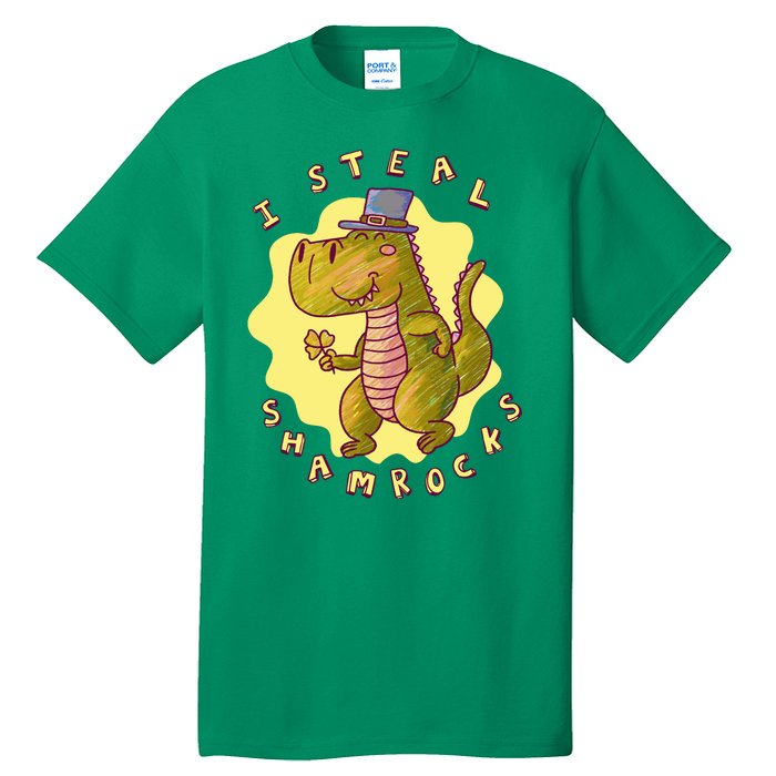 I Steal Shamrocks Dinosaur Tall T-Shirt