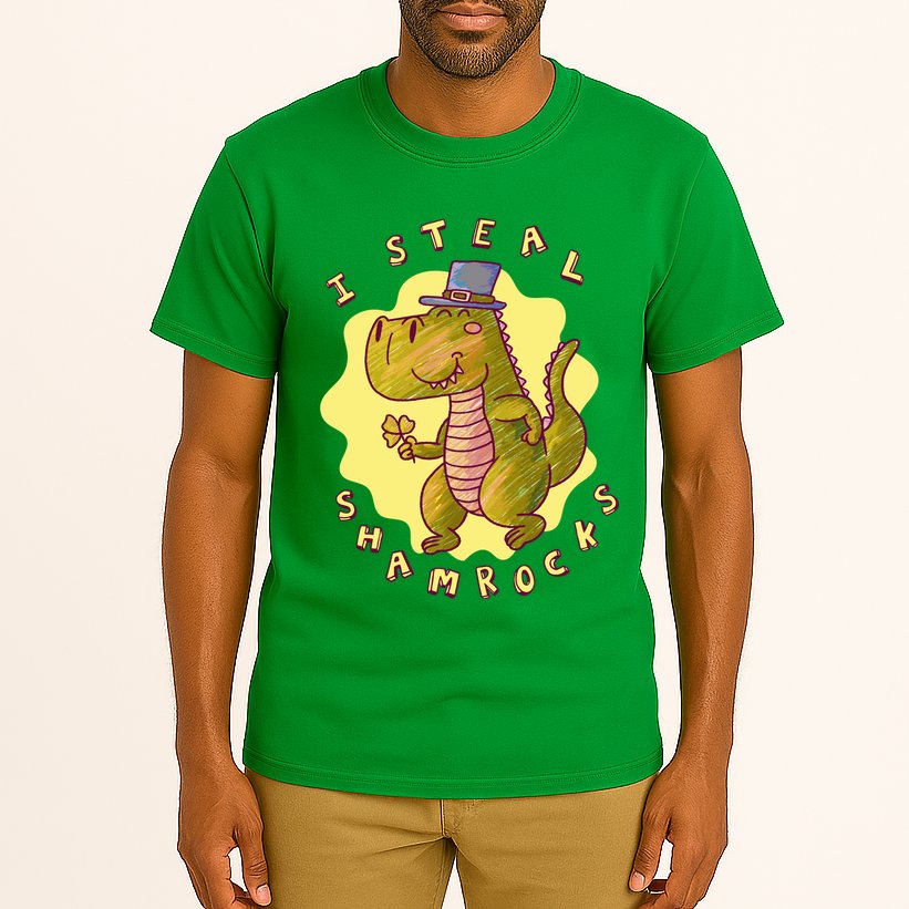 I Steal Shamrocks Dinosaur Tall T-Shirt