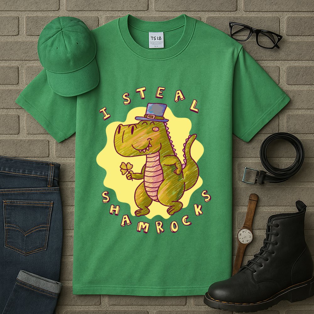 I Steal Shamrocks Dinosaur Tall T-Shirt