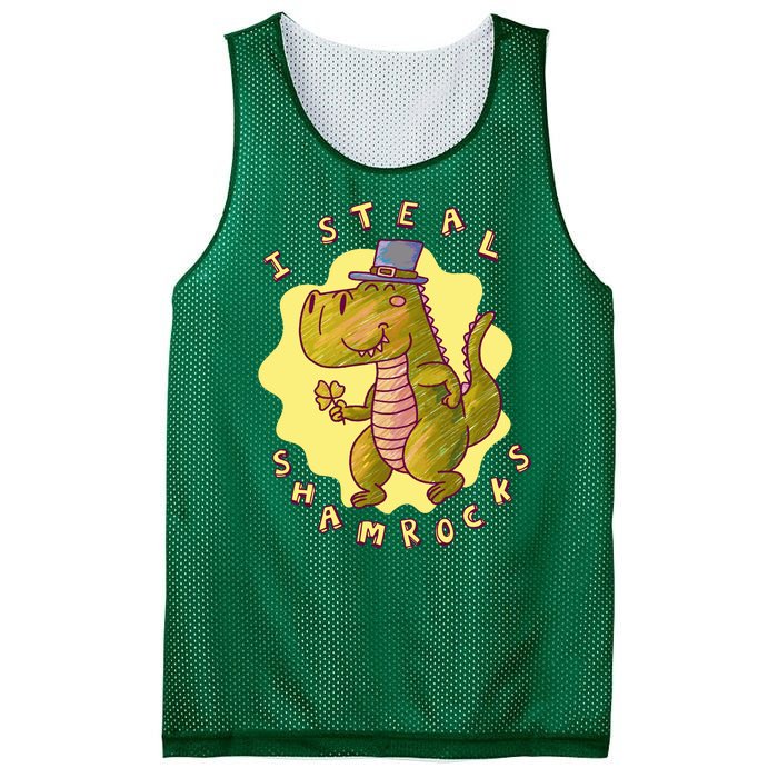 I Steal Shamrocks Dinosaur Mesh Reversible Basketball Jersey Tank