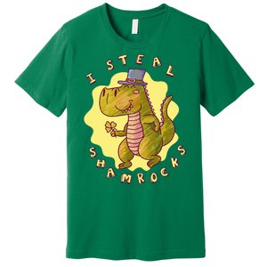 I Steal Shamrocks Dinosaur Premium T-Shirt