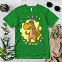 I Steal Shamrocks Dinosaur Premium T-Shirt