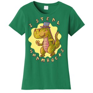 I Steal Shamrocks Dinosaur Women's T-Shirt