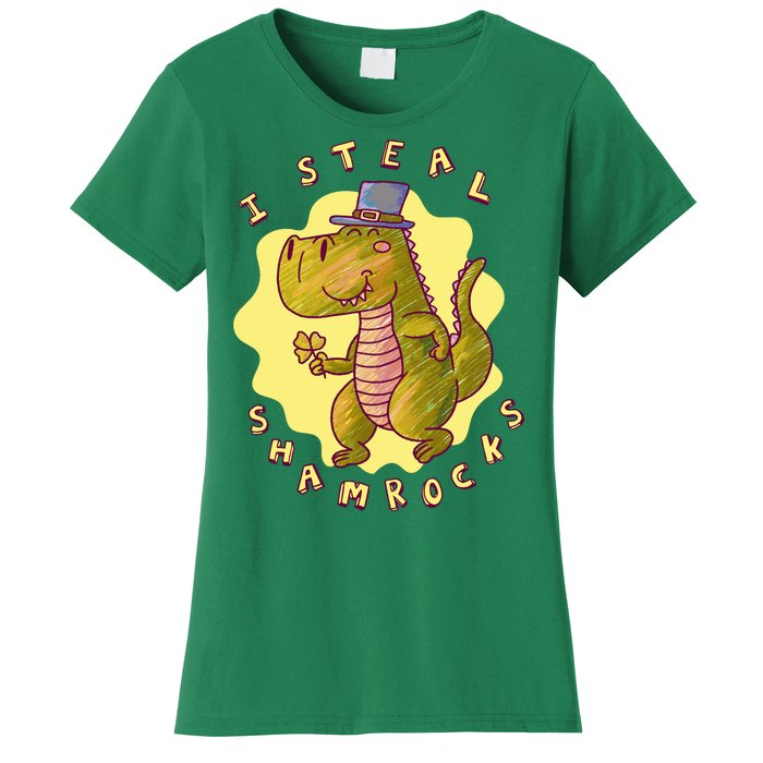 I Steal Shamrocks Dinosaur Women's T-Shirt