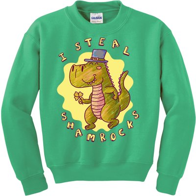 I Steal Shamrocks Dinosaur Kids Sweatshirt