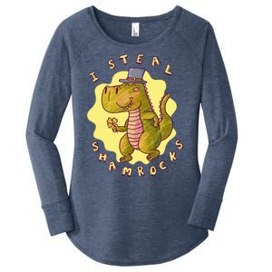 I Steal Shamrocks Dinosaur Women's Perfect Tri Tunic Long Sleeve Shirt