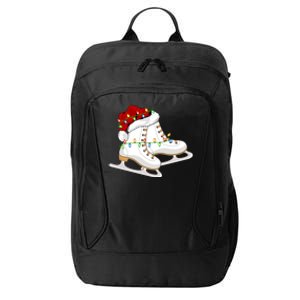 Ice Skating Sports Lover Xmas Santa Ice Skating Christmas Meaningful Gift City Backpack