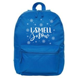 I Smell Snow Winter Snowflakes Christmas Gift 16 in Basic Backpack