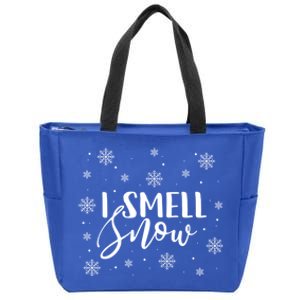 I Smell Snow Winter Snowflakes Christmas Gift Zip Tote Bag