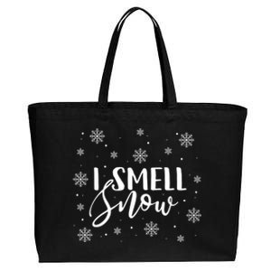 I Smell Snow Winter Snowflakes Christmas Gift Cotton Canvas Jumbo Tote