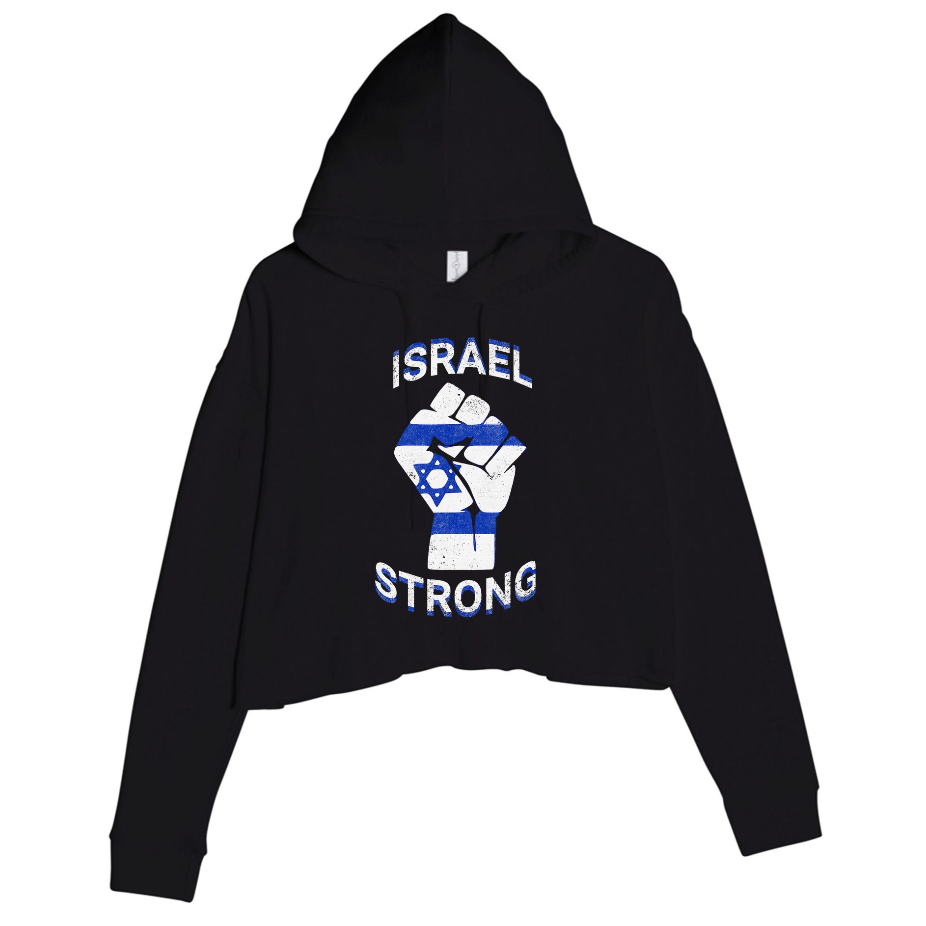 Israel Strong Support Stand With Israel Love Jewish Pride Crop Fleece Hoodie
