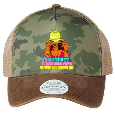 IM Street So Look Both Ways Before You Cross Me Black Sista Legacy Tie Dye Trucker Hat