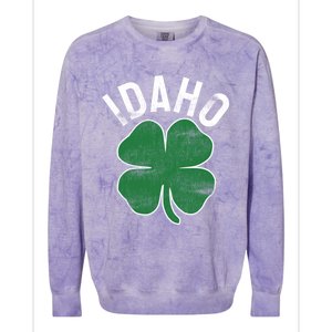 Idaho Shamrock St Patrick's Day Saint Paddy's Irish Clover Gift Colorblast Crewneck Sweatshirt