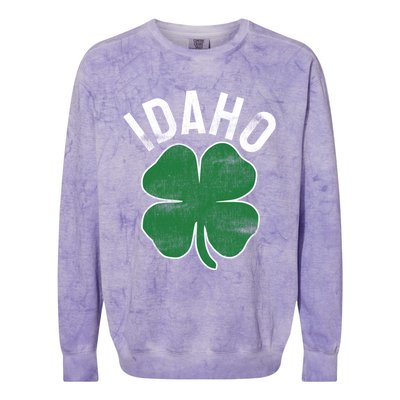 Idaho Shamrock St Patrick's Day Saint Paddy's Irish Clover Gift Colorblast Crewneck Sweatshirt