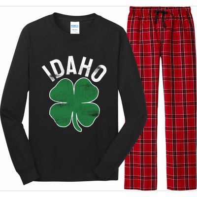 Idaho Shamrock St Patrick's Day Saint Paddy's Irish Clover Gift Long Sleeve Pajama Set