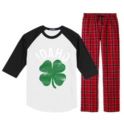 Idaho Shamrock St Patrick's Day Saint Paddy's Irish Clover Gift Raglan Sleeve Pajama Set