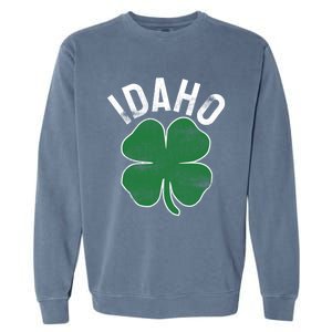 Idaho Shamrock St Patrick's Day Saint Paddy's Irish Clover Gift Garment-Dyed Sweatshirt