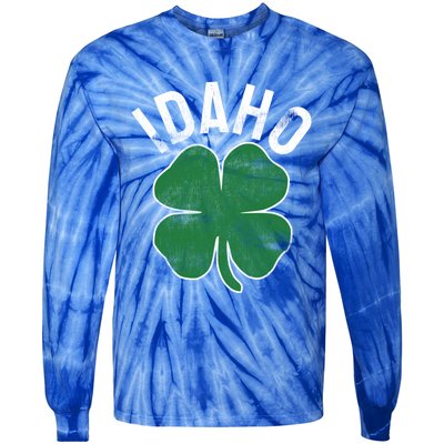 Idaho Shamrock St Patrick's Day Saint Paddy's Irish Clover Gift Tie-Dye Long Sleeve Shirt