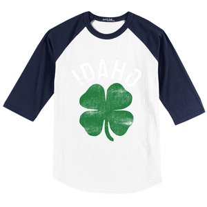 Idaho Shamrock St Patrick's Day Saint Paddy's Irish Clover Gift Baseball Sleeve Shirt