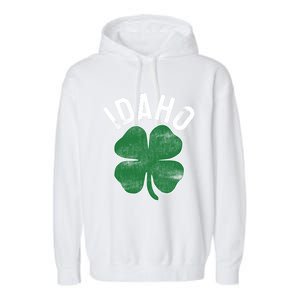 Idaho Shamrock St Patrick's Day Saint Paddy's Irish Clover Gift Garment-Dyed Fleece Hoodie