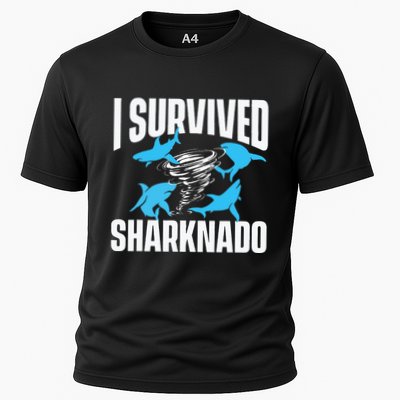 I Survived Sharknado Shark Lover Marine Biologist Ocean Performance Shirt