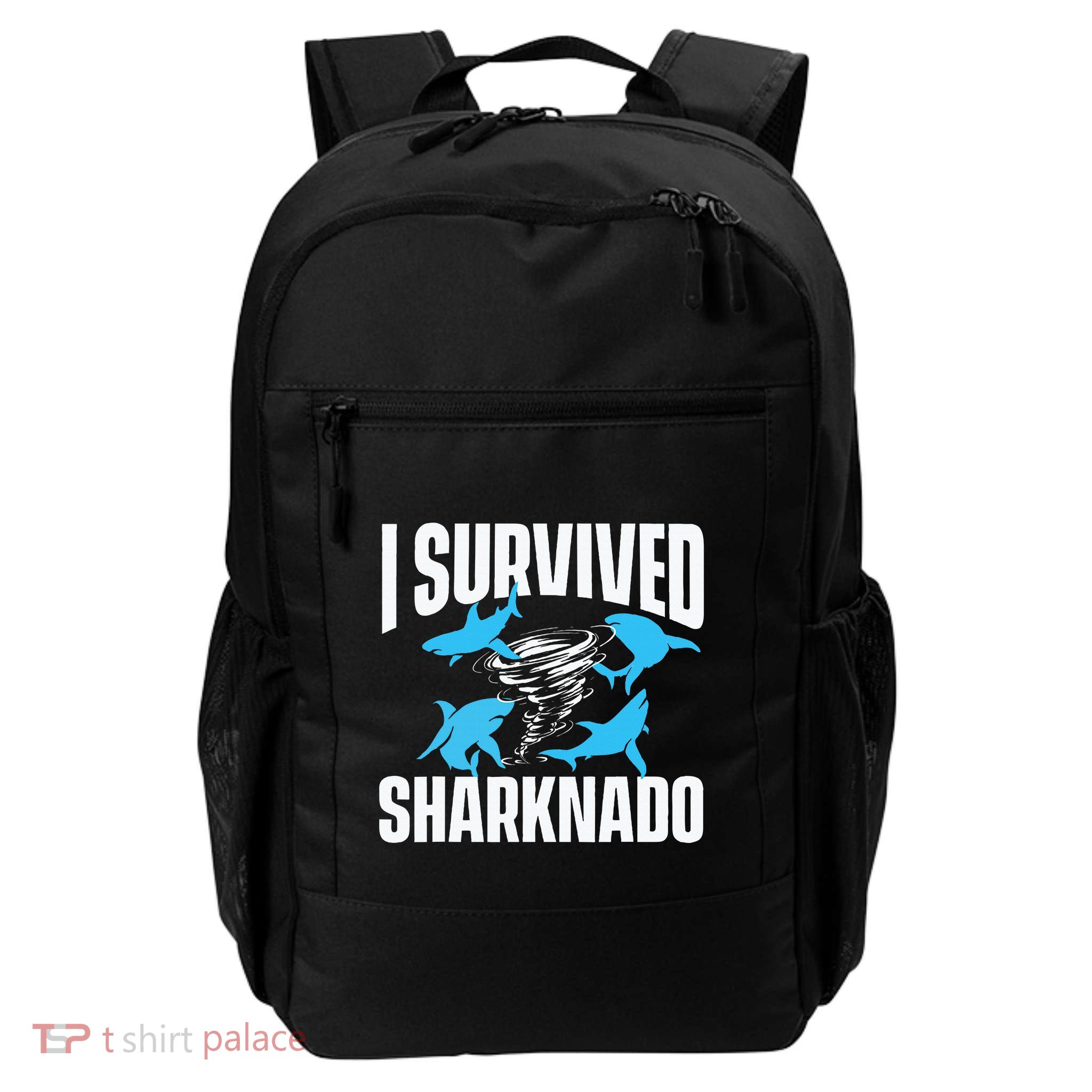 I Survived Sharknado Shark Lover Marine Biologist Ocean Daily Commute Backpack