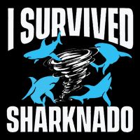 I Survived Sharknado Shark Lover Marine Biologist Ocean Sustainable Knit Beanie