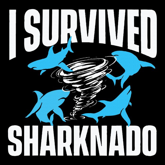 I Survived Sharknado Shark Lover Marine Biologist Ocean Sustainable Knit Beanie
