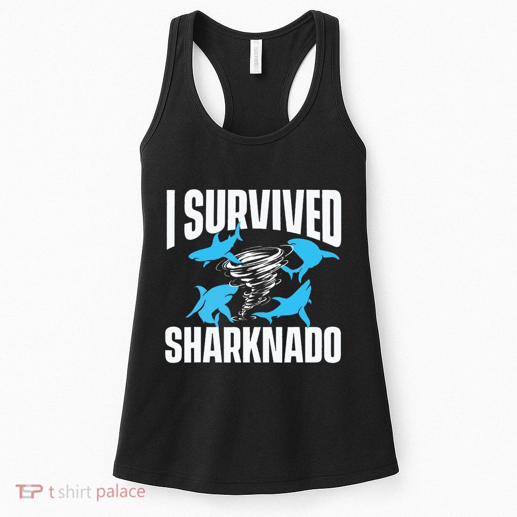 I Survived Sharknado Shark Lover Marine Biologist Ocean Womens Tank Top