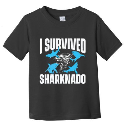 I Survived Sharknado Shark Lover Marine Biologist Ocean Toddler T-Shirt