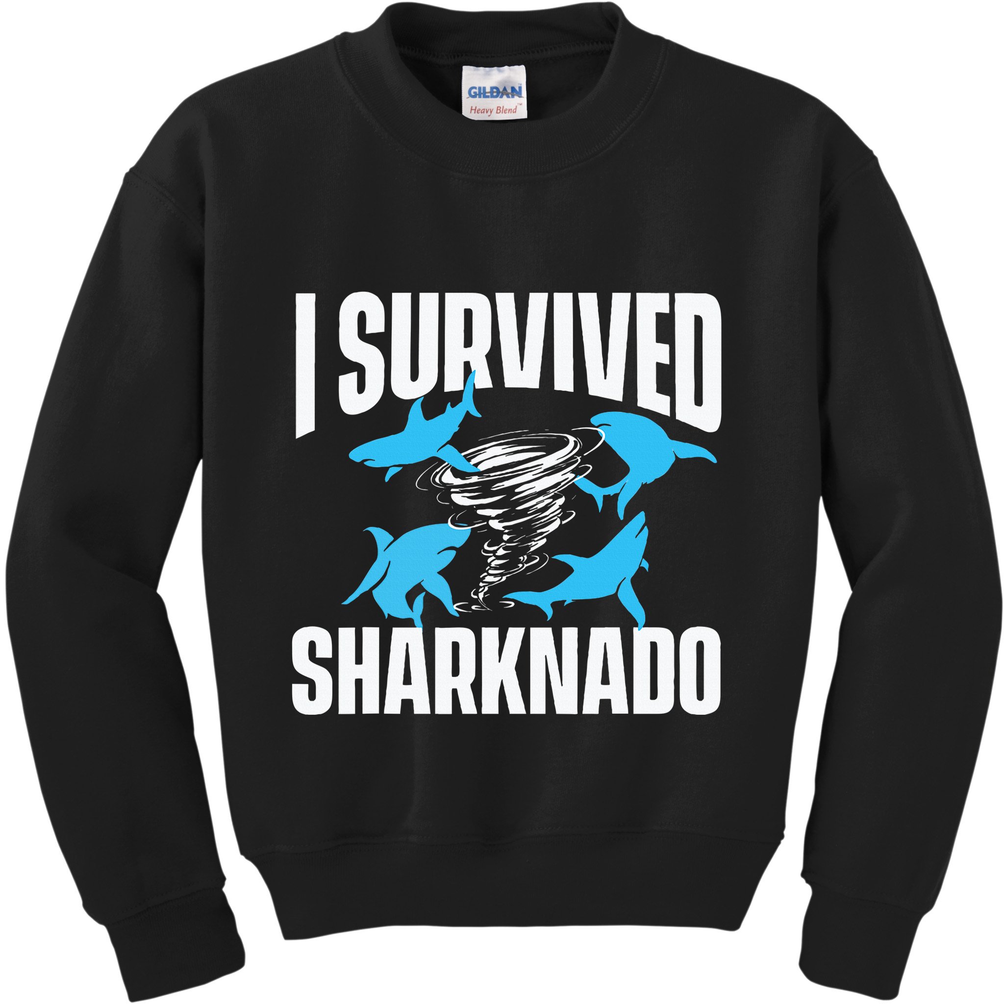 I Survived Sharknado Shark Lover Marine Biologist Ocean Kids Sweatshirt