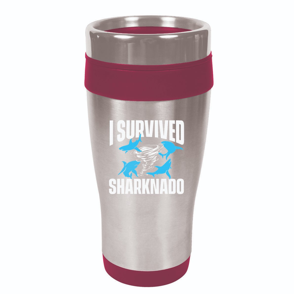 I Survived Sharknado Shark Lover Marine Biologist Ocean 16oz Travel Tumbler