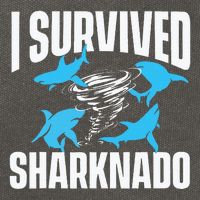 I Survived Sharknado Shark Lover Marine Biologist Ocean Cotton Canvas Backpack