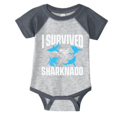 I Survived Sharknado Shark Lover Marine Biologist Ocean Infant Baby Jersey Bodysuit