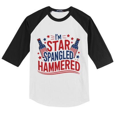 Im Star Spangled Hammered Funny 4th Of July Kids Colorblock Raglan Jersey