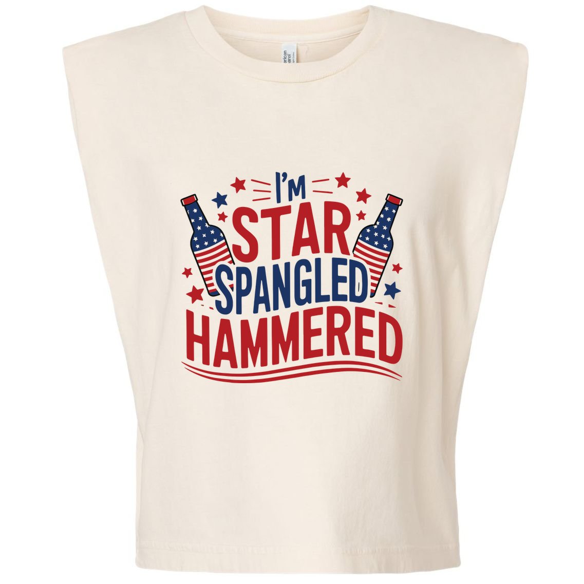 Im Star Spangled Hammered Funny 4th Of July Garment-Dyed Women's Muscle Tee